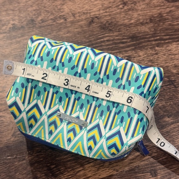 Stella & Dot Teal and Yellow Patterned Pouch - Picture 3 of 7